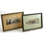 Two stevengraphs, ''Columbus Leaving Spain'' and ''Landing of Columbus'', framed and glazed