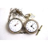 Two silver pair cased verge pocket watches, movements signed Rt Wainwright, Rochdale, and Barclay,