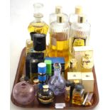 Collection of assorted scent bottles including Lanvin, Gourdon, 1984 signed modern glass speckled