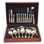 A six piece silver plated service of flatware