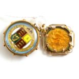 A 1911 coin pendant and a 'coloured' coin pendant (2)