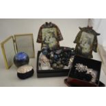 A quantity of costume jewellery including charm bracelets, beads, brooches, paste set earrings,