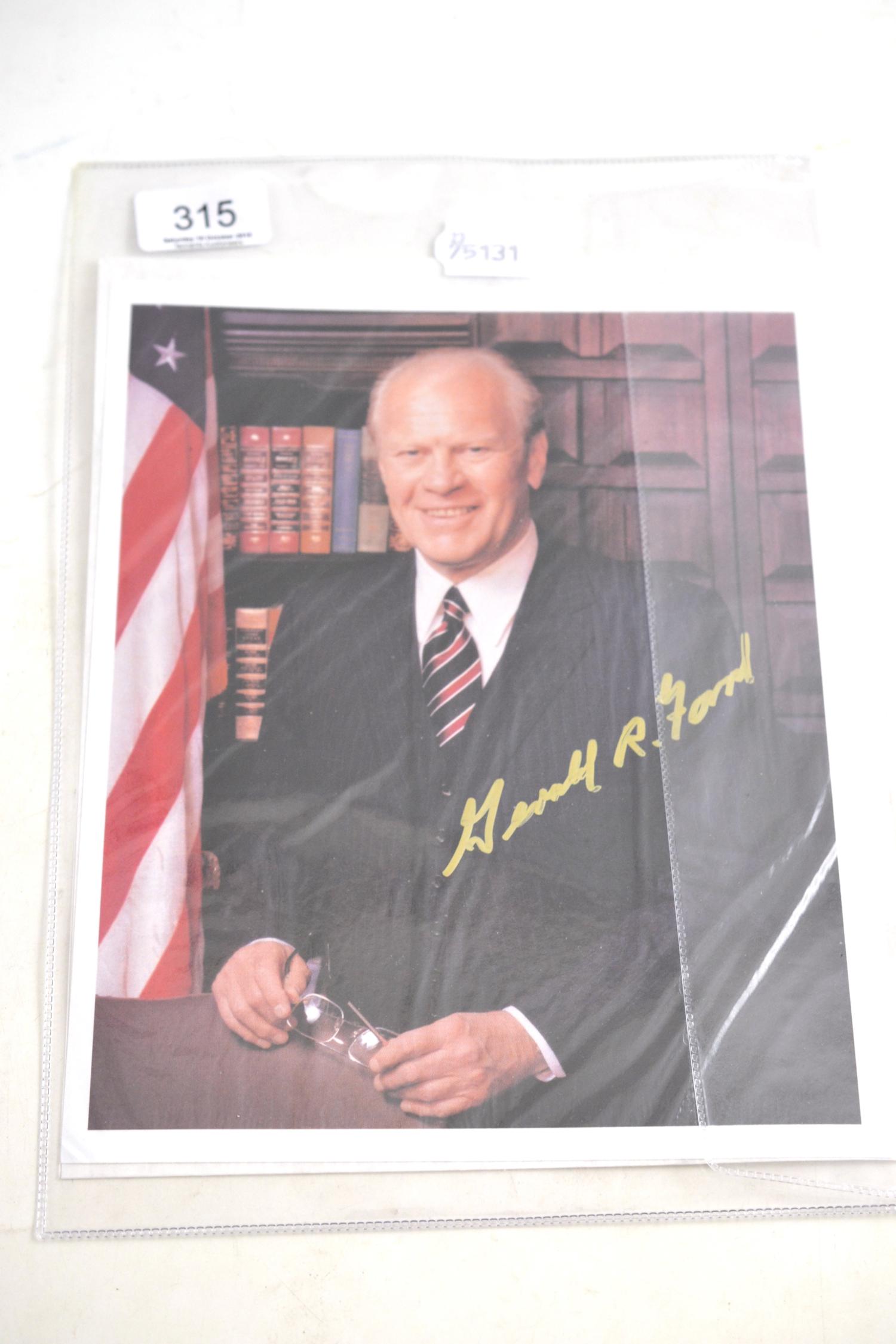 Signed coloured photo Gerald Ford