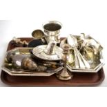 A collection of silver and plate including a sugar caster, quaich, Dutch hat, Christening mug,