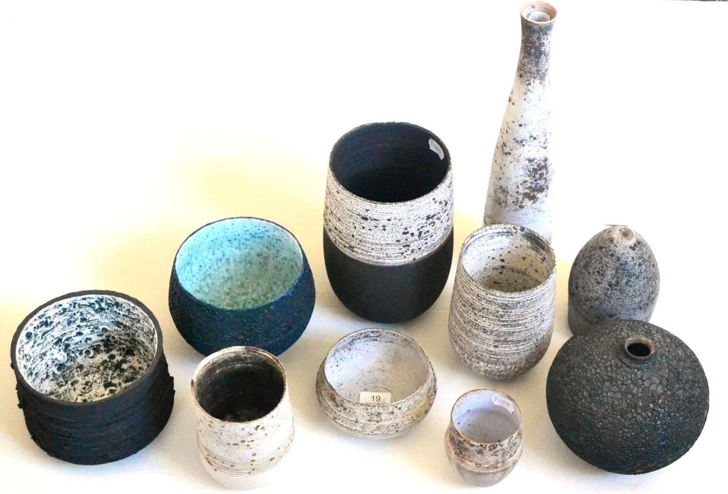 Ten Pieces of studio pottery by Stephanie Black