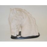 Carved marble horse head, signed ?andoni