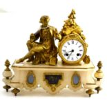 French mantel clock, dial signed J W Benson