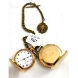 A plated quarter repeating pocket watch signed Thos Russell & Son, Liverpool and a full hunter