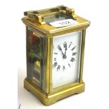 A brass striking carriage clock