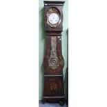 A French longcase clock in painted case