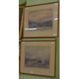 Fred Lawson, moorland track, signed, watercolour together with a further landscape watercolour by