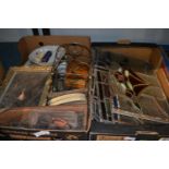 A large quantity of miscellaneous items including glass, ceramics, pictures, tools, textiles,