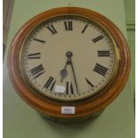 A 19th century light oak cased wall clock with fusee movement