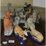 A collection of small Staffordshire figures