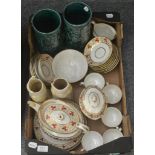 Ceramics including 19th century tea wares, Belleek vases etc