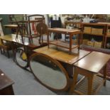 Furniture made by John Boreham (d.2015) including mahogany desk, mahogany kitchen table, tea