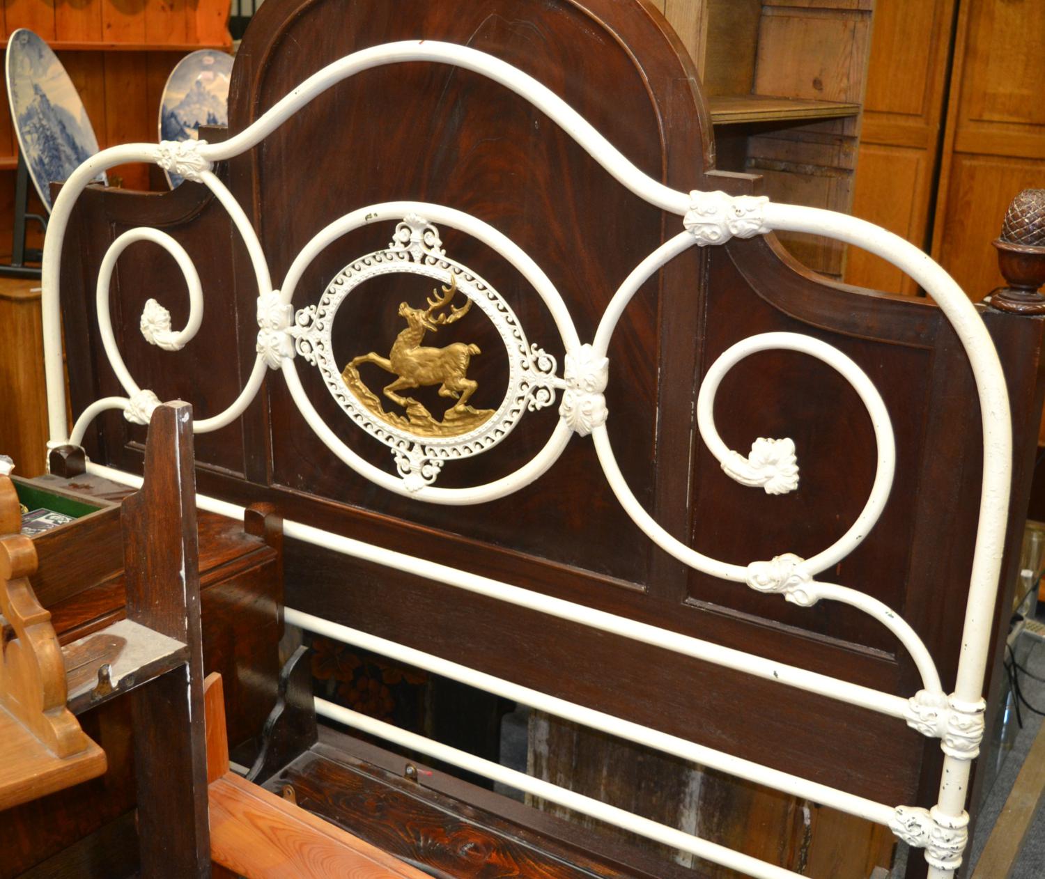 White painted cast iron bedstead