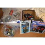 Quantity of assorted plastic soldiers and knight rider items etc (two boxes)