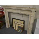 White painted Adams style fireplace