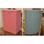 Two Lloyd Loom laundry baskets