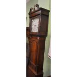 A 19th century mahogany longcase clock with painted dial