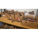 Quantity of woodworking and other tools including table clamps (in five boxes)