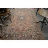 A Kashmir silk rug, North West India, the richly decorated field of flowers and plants around an