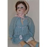 A large Armand Marseille 390 bisque head doll, with sleeping blue eyes