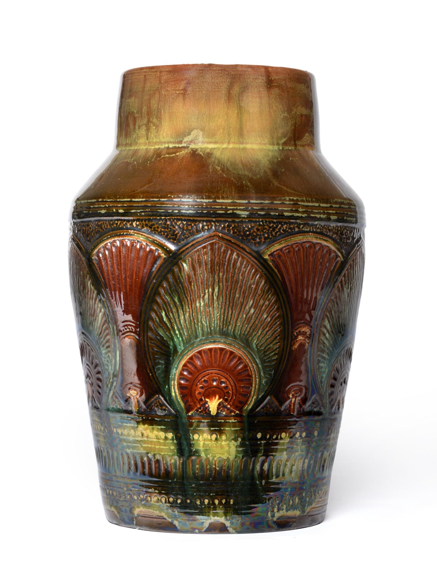 691 Christopher Dresser for Linthorpe Pottery: A Vase, shape No.691, decorated with a repeating