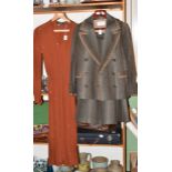 Mid 1970s Jean Patou Paris Tweed wool two piece suit, comprising fitted double breasted jacket in