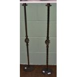 Pair of Arts & Crafts style candle stands