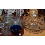 Tray of assorted glassware and an early 19th century glass bowl