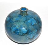 A 1920's/30's mottled blue enamel vase, possibly Japanese