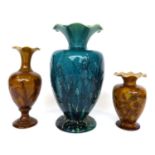 1784 1802 1986 Three Linthorpe Pottery Vases, decorated with flowers, by Fred Brown, A.T and