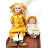 Simon & Halbig bisque socket head doll, impressed '1078' '9.5', with sleeping brown eyes, open