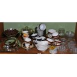 Quantity of household tableware, including glass, plated wares and two contemporary dishes