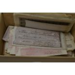 A large collection of cheques, annuities and other documents