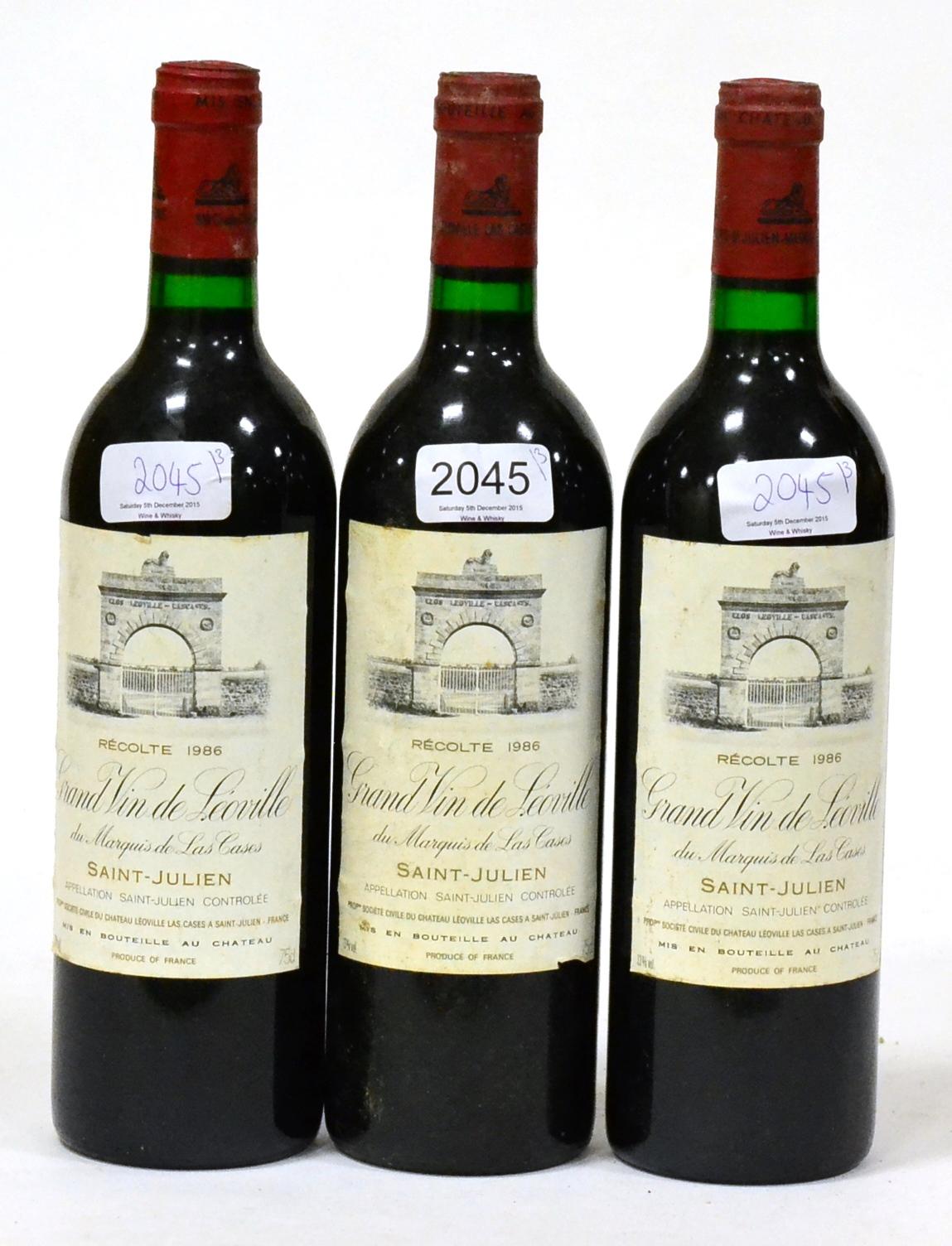 Chateau Leoville Les Cases 1986, St Julien (x3) (three bottles) U: into neck