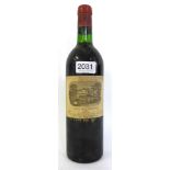 Chateau Lafite Rothschild 1980, Pauillac U: top shoulder/just into neck