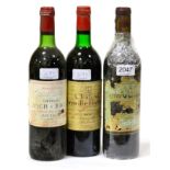 Chateau Lynch Bages 1979, Pauillac; Chateau Leoville Poyferre 1974, St Julien; Chateau Lascombes