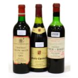 Chateau Calon Segur 1962, St Estephe; Chateau Lynch Bages 1966, Pauillac; Robert Vallat Gevrey