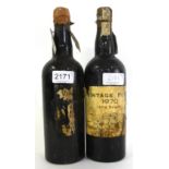 Alto Douro 1970 & 1963, vintage port (x2) (two bottles) U: one with no label but clear on lead tag