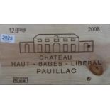 Chateau Haut-Bages-Liberal 2008, Pauillac, owc (twelve bottles)