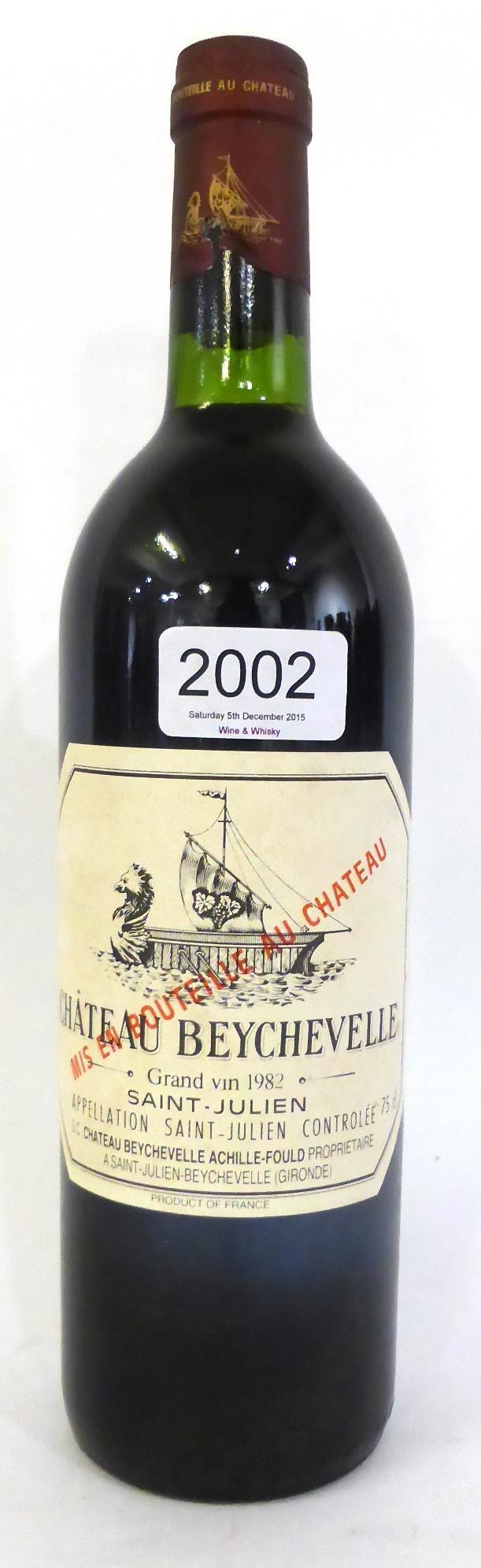 Chateau Beychevelle 1982, St Julien  U: very top shoulder, small nicks to capsule