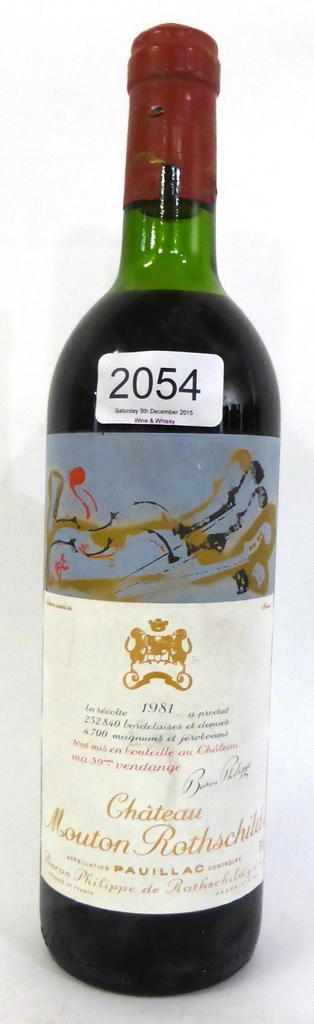 Chateau Mouton Rothschild 1981, Pauillac U: upper shoulder, some nicks to capsule