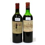 Chateau Cos d'Estournel 1955 and 1966, St Estephe (two bottles) U: upper shoulder and tear to label,