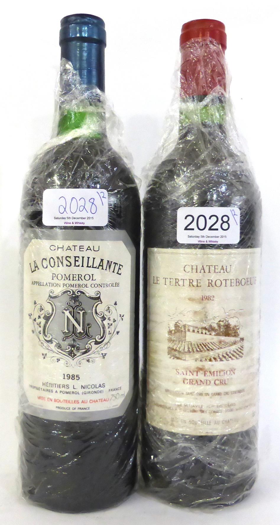 Chateau La Tertre Roteboeuf 1982, St Emilion; Chateau La Conseillante 1985, Pomerol (two bottles) U: