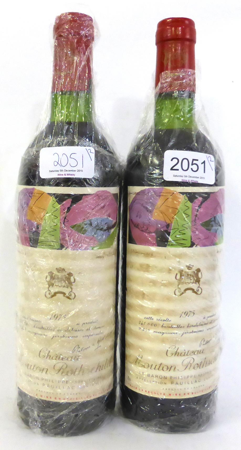 Chateau Mouton Rothschild 1975, Pauillac (x2) (two bottles) U: upper shoulder
