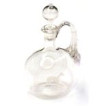A Victorian Glass Decanter with Stopper Commemorating the Triple Waterloo Cup Winning Greyhound