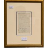 Yorkshire County Cricket Team A Set Of 11 Signatures From The 1939 Team on single piece of paper (